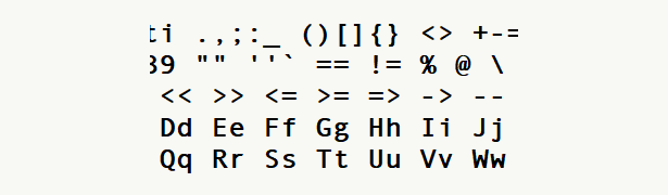 Font specimen for monospace font  (bold).