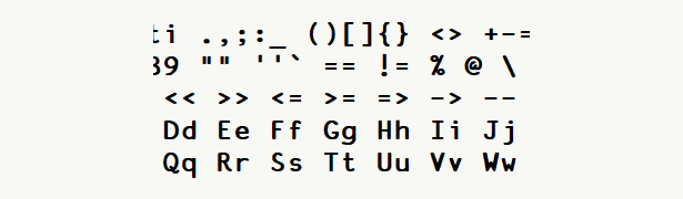 Font specimen for monospace font  (bold).