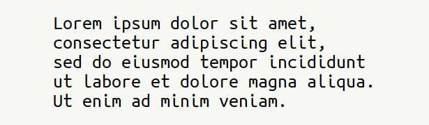 Sample text for monospace font .