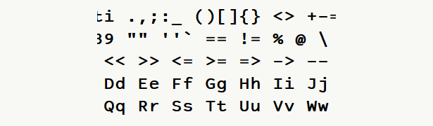 Font specimen for monospace font  (bold).