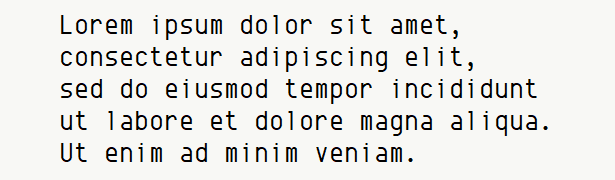 Sample text for monospace font .