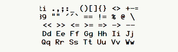 Font specimen for monospace font  (bold).