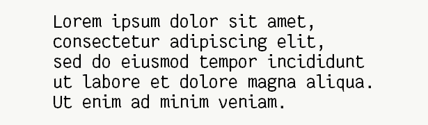 Sample text for monospace font .