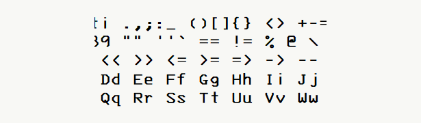 Font specimen for monospace font  (bold).