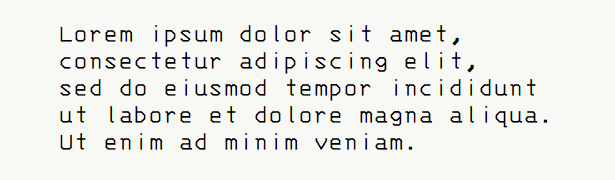 Sample text for monospace font .