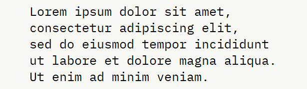 Sample text for monospace font .