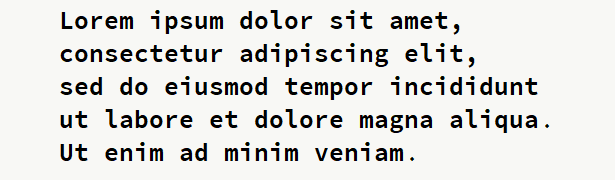 Sample text for monospace font .