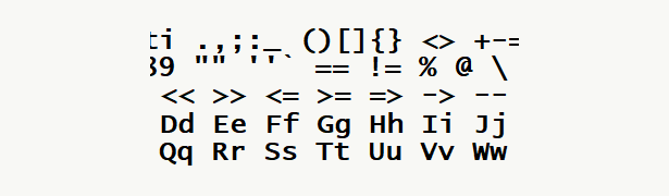 Font specimen for monospace font  (bold).