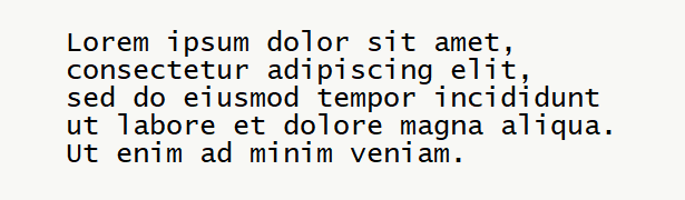 Sample text for monospace font .