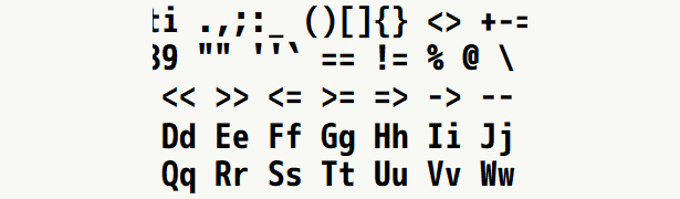 Font specimen for monospace font  (bold).