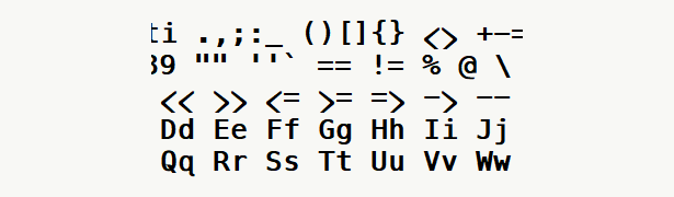 Font specimen for monospace font  (bold).