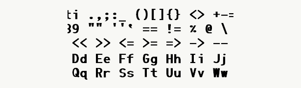 Font specimen for monospace font  (bold).