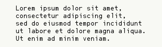 Sample text for monospace font .