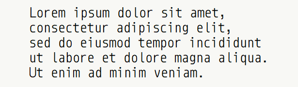 Sample text for monospace font .