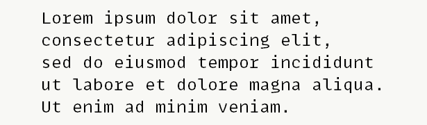 Sample text for monospace font .