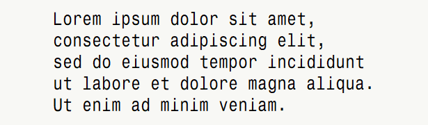 Sample text for monospace font .