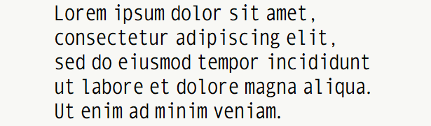 Sample text for monospace font .