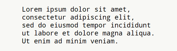 Sample text for monospace font .