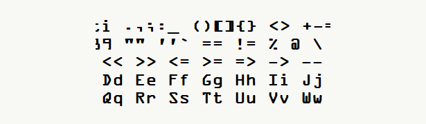 Font specimen for monospace font  (bold).