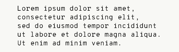 Sample text for monospace font .