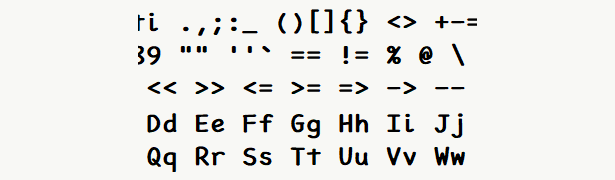 Font specimen for monospace font  (bold).