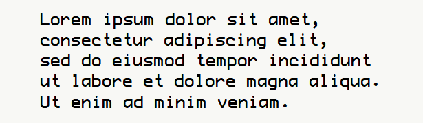 Sample text for monospace font .