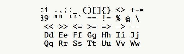 Font specimen for monospace font  (bold).