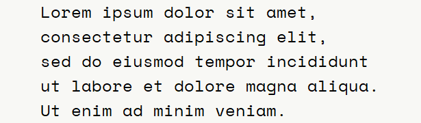 Sample text for monospace font .