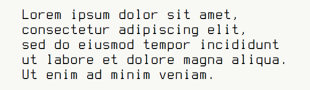 Sample text for monospace font .