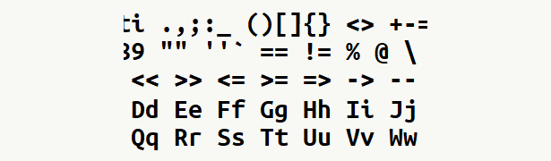 Font specimen for monospace font  (bold).