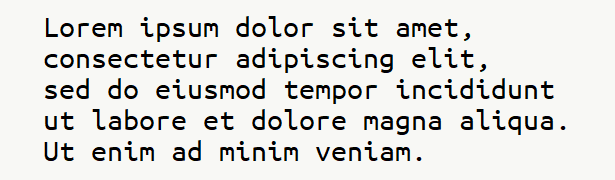 Sample text for monospace font .